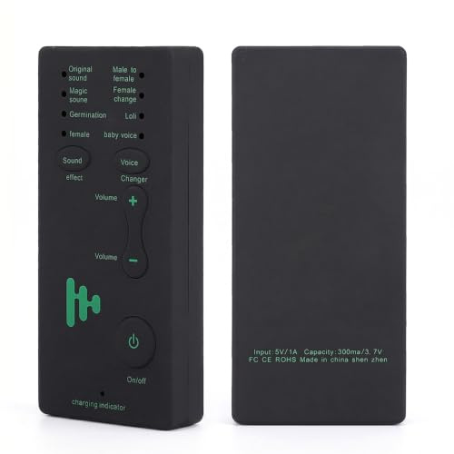Bewinner Bärbart ljudkort Mini Voice Changer, 4 ljudeffekter + 4 röständringar Stereo Audio Sound Changer för Wechat, Live och Sing