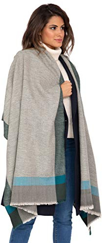 likemary Schals & Tücher für Damen – Großer Multi-Use Wollschal & Reisedecke – Leichter, Warmer Damen Schal für Herbst und Winter – Fairtrade Geschenk für Frauen Fischgrätmuster Grün