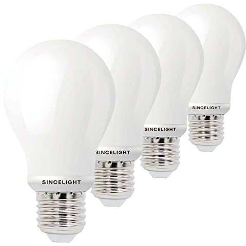 SINCELIGHT 5W E27 LED Glühbirne A60 (ALL-BEAM) 360° Omnidirektional, 480lm, 5W Ersetzt 50 Watt, Edison-Schraube, Warmweiß - 2700 Kelvin, 4 Stück