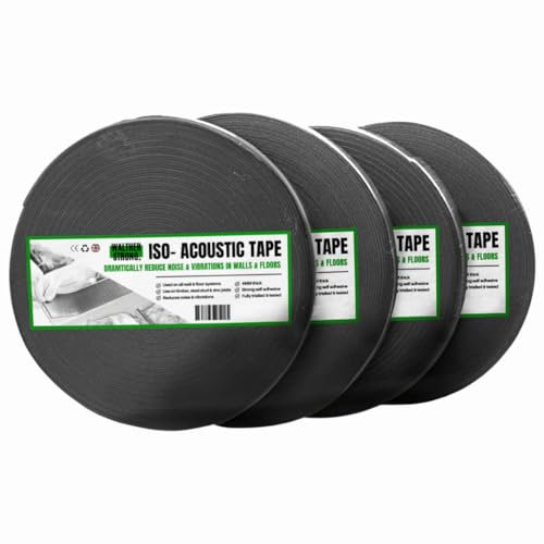 Walther Strong 50MM X 25M Acoustic Joist Tape. Soundproofing Resilient Tape Noise Reduction for Homes, Apartments, Floors, Home Theatres. Noise Reduction Sound Damping BS EN Standard