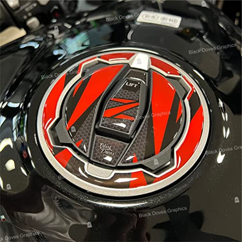 BLACK DOVES GRAPHICS Harz Aufkleber Kompatibel mit Kawasaki Motorrad Tankdeckel für Z400 Z650 Z900 Ninja 400 650 Versys X 300 1000 Modelle
