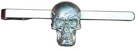 Pince à Cravate Tête de Mort, Pince à Cravate Crâne, Cadeaux Steam Punk, Faite Main en Étain, par William Sturt, des Étains de Jumilhac