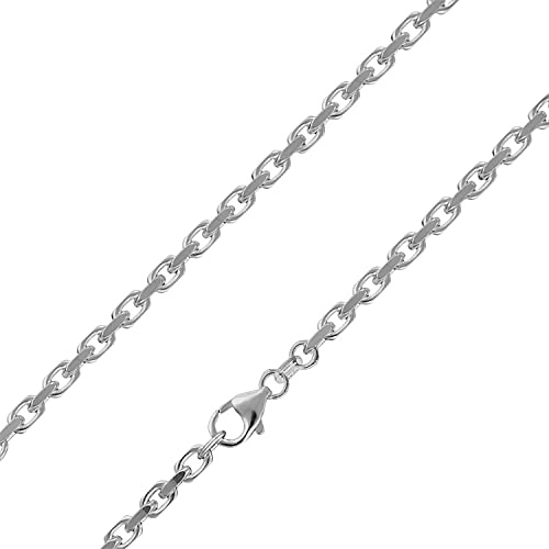 trendor Halskette für Herren 925 Silber Diamantierte Ankerkette 2,5 mm modischer Halsschmuck aus echtem Silber, zeitlose Geschenkidee, 51562-50 50 cm