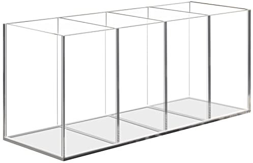 Uquelic Acryl Stifthalter - Klarer Bleistifthalter Schreibtisch Organizer Make-Up Pinselhalter Stifttopf Organizer für Büro, Schule, Haushaltsbedarf (22,5 x 7,6 x 9,5 CM)