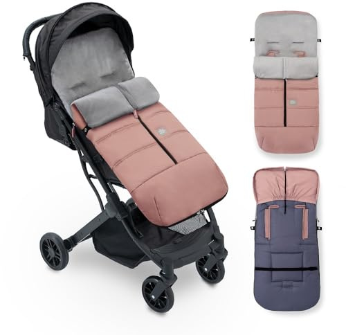 Interbaby Chanceliere Bebe Poussette Couverture Poussette Bebe Hiver, Doux, | Sac de Couchage Poussette Bebe Détachable, Double Ouverture, Lavage Facile, Matériaux Antiallergiques, Rose