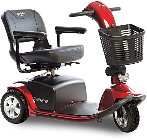 Pride Mobility Victory 10 3 Wheel SC610 w/U-1 Batteries Mobility Scooter, Outdoor 3-Wheel Travel Electric Mobility Scooter for Adults, 400 lbs. WC, Up to 5.3 MPH, 15.5 Miles Range Per Charge