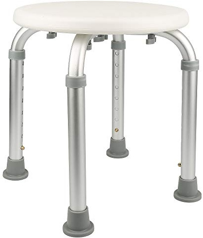 GENPLUS Tabouret de Douche -Tabouret de Douche - Hauteur réglable - Antidérapant - en Aluminium - pour Les âges et Les Femmes Enceintes (32 * 32 * 36-54cm)