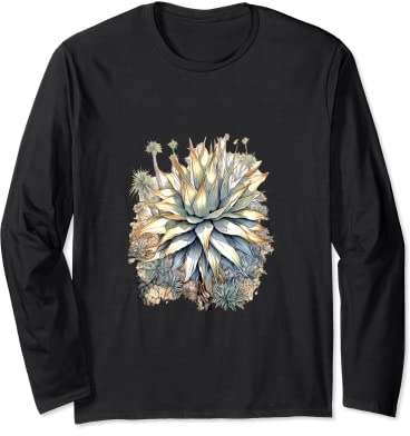 Agave Americana Century Plant Maguey American Aloe Succulent Long Sleeve T-Shirt