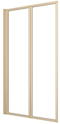 Marwell Parete pieghevole per vasca da bagno double oro, 120 x 70 cm, per vasca da bagno con vetro di sicurezza monolastra da 4 mm, due pareti pieghevoli orientabili, telaio in alluminio di alta