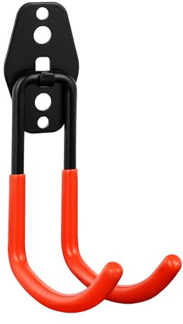 TMY Garagenhaken 140H x 110L x 35B 20kg | Wandhaken Gummiert | Gerätehaken Fahrrad Aufhängung | Haken für Gartengeräte | Wandhalterung zum Schrauben | für Werkzeuge Leiter Halterung