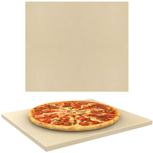 40,6 cm Pizzastein für Backofen Backen & BBQ Grillen, Universal Groß Rechteck Backstein Brotform zum Backen von Brot Pizzas, Backofenstein für Gasgrill, Langlebiger Rechteckiger Cordierit Kochstein