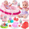 Tacobear Baby Doll Accessories Girls Toys Gifts 30cm Baby Dolls with 12 Sounds Cot Bed Bottle Pacifier Feeding Set Bibi Doll Role Play Birthday for Girls Age 3+
