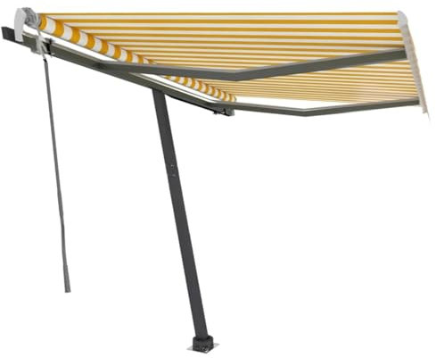 JUDYY Gelenkarmmarkise Einziehbar Balkon Markise, Sonnenschutz, Balkon überdachung, Terrassen-markisen, Sonnenmarkise, 300x250 cm Gelb und Weiß