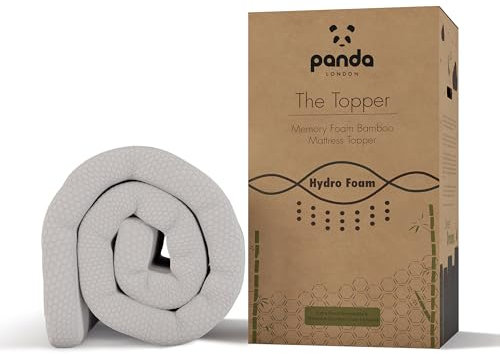 Panda Bamboo Mattress Topper 5cm Thick - Hypoallergenic, Orthopaedic Support, Cooling HydroFoam, UK King