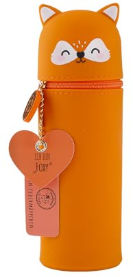 Lulubug Silikon Federmäppchen - Fuchs | Federtasche aus weichem Silikon für Stifte | Federmappe und Stiftehalter | Mäppchen Tiere, Schlampermäppchen