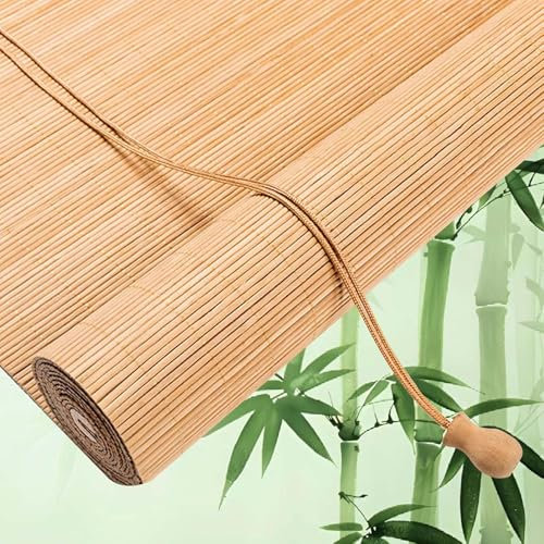 Generisch Bambusrollo Retro Bambus Rollo Jalousine Raffrollo Sonnenschutz Sichtschutz Seitenzugrollo für Fenster Tür Terrasse Balkon Garten Anpassbar Breite×Höhe,C,100x120cm