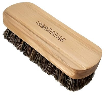 Premium Horse Hair Brush, Super-Soft Shoe Polish Brushes, Suede Brush & Eraser for Leather, Suede & Fabric Shoes/Boots