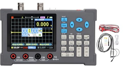 DSO3D12 Digitale Oscilloscoop 120MHz 250MSa/s Twee-kanaals Oscilloscoop met 3,2 inch LCD-scherm Multimeter en Signaalgenerator 3-in-1 voor Elektronica Testen en Debuggen