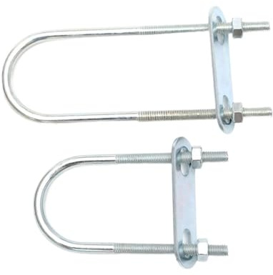 Pernos en U, sujetadores de pernos en U, abrazadera de perno en forma de U galvanizada alargada M8, tornillo en forma de U, abrazadera de tubo en forma de U(M8x50x200mm 2set)