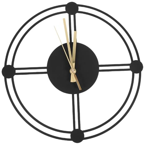 Gatuida Reloj De Pared Analógico De Hierro Resistente Intemperie para Jardín y Patio, Diseño Vintage Negro, Decoración Interior y Exterior, Sin Pilas, Adecuado para Sala De Estar y Cocina