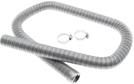 Ferizzia Abgasschlauch für Stromerzeuger, 100cm x 24mm Auto Edelstahl Auspuffrohr, Auspuffrohr für Standheizungen mit Zwei Edelstahlklammern für Stromerzeuger Diesel Heizung