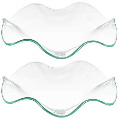 MUCKLILY Lot De 2 Plats En Verre Transparent 4.33X4.33X0.79In Pour Huiles Essentielles Soucoupes D'Aromathérapie Accessoires Spa Décoration Parfum D'Intérieur