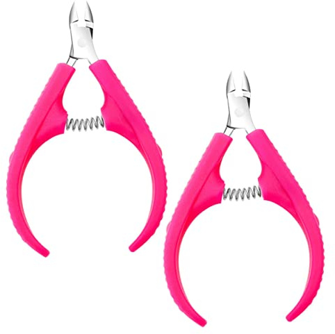 HONITANO 2piezas Cortacutículas Para Uñas Antideslizante Herramienta Para Manicura Recortador De Cutículas Portátil Alicate Para Cutículas Doméstico Para Cuidado De Manos Casa o Salón
