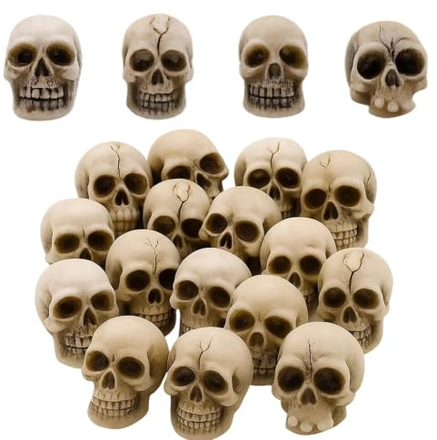 HcvGcm Mini Totenkopf Dekoration 20 Stück Halloween Deko | Halloween Deko Outdoor, Skeleton Deko, Schädel Modell, Garten Deko, Party Dekoration