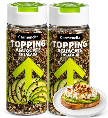 Topping Aguacate Ensalada Carmencita 65 g, Topping sazonador, Ideal para tostadas de aguacate, ensaladas y guacamole, Puede contener trazas de soja, Contiene 2 unidades de 65 g