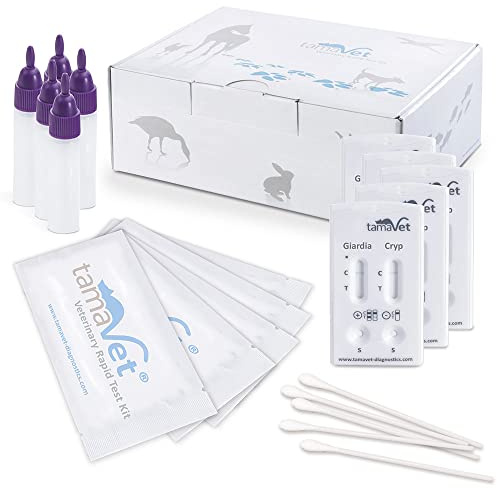 tamaVet® Multi 2TD Schnelltest Giardia und Cryptosporidium parvum - 5 Tests zum Nachweis von Giardien und Crypto für Hund und Katze