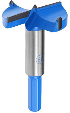 sourcing map Forstner Bohrer 48mm, Hartmetall Holzlochsäge Schneckenöffner, Holzbearbeitungsscharnier Lochbohren Bohrung Bit (Blau, Grau)