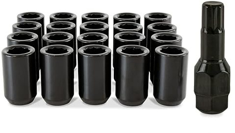 20x Black Slim Fit Tuner Wheel Nuts for Toyota Celica Aftermarket Alloys | Precision Black Wheel Nuts designed to fit Aftermarket Alloy Wheels Only.