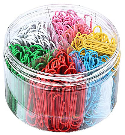 300 Stück farbige Büroklammern, beschichtetes Metall, Büroklammern mit Box, für Büro, Schule, Schreibwaren, Dokumente, große Büroklammern