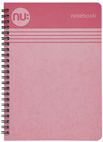 NU: Notebooks - Cloud Pastels Range - A5 Pink Notebook - Wirebound Notebook - 110 Pages