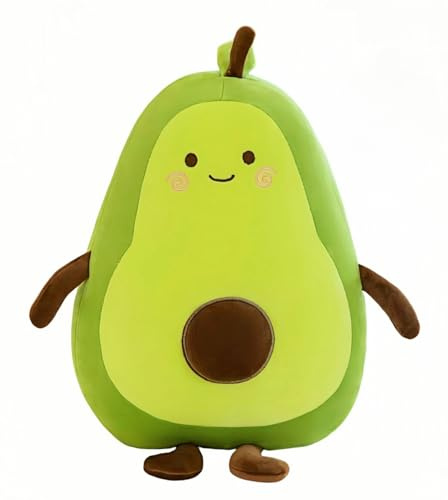 FSRONGXI Avocado Pillow, Stuffed Avocado Plush Toy, 40cm Cute Plushies Soft Fruit Floor Cushion Christmas Birthday Valentine's Gifts for Kids Girls Boys