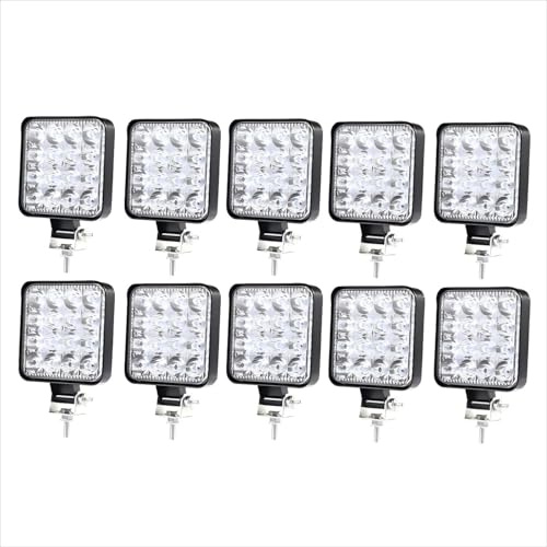 WELLIT LED-arbetsstrålkastare 10 x 48 W extra ministrålkastare 12 V 24 V offroad strålkastare Spotlight 6000K vattentät IP68 för traktor fordon grävmaskin