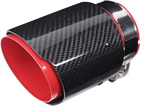 Auspuffblenden Carbon Fiber Red Pipe Tail Throat Auspuffrohr Universal Endschalldämpfer Zubehör Endrohr