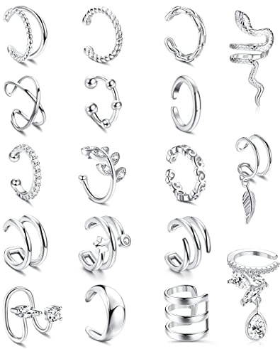 MILACOLATO 18 Pcs Ear Cuff Ohrringe Piercing Für Frauen Clip On Wrap Manschette Ohrringe Clip Auf Knorpel Helix Wrap Ohr Ohrklemme Ohrring Set Für Damen