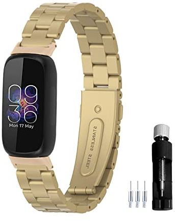 Gheper Metall Uhrenarmband Kompatibel mit Fitbit inspire 3 Edelstahl Armband Ersatz für inspire3 Smartwatch Zubehör für Damen Herren