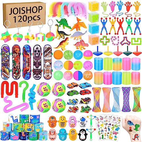 JOISHOP 120Pcs Party Bag Fillers, Prize Box Toy Assortment, Classroom Rewards & Goodie Loot Bag Fillers for Birthday Party Favors
