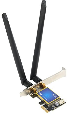Carte WiFi PCIe pour PC de Bureau, 7260AC 2.4G/5G Dual Band 1200Mbps Bluetooth 4.0 Adaptateur Réseau sans Fil avec Antennes Externes à Gain Élevé pour 7 8 10