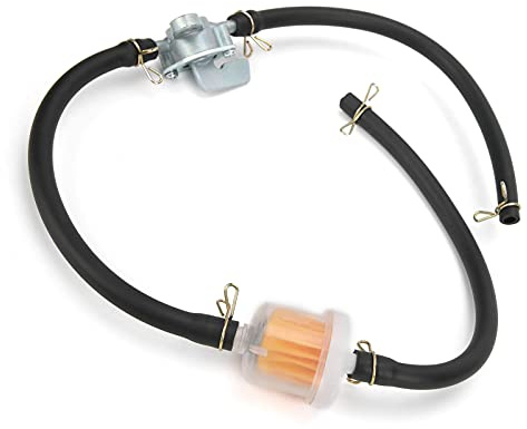 Tuyau de Filtre de Robinet de Réservoir de Carburant en Ligne de 6 Mm avec Interrupteur Petcock Vanne D'arrêt Universelle pour VTT pour Kits de Réglage de Tondeuse à Gazon