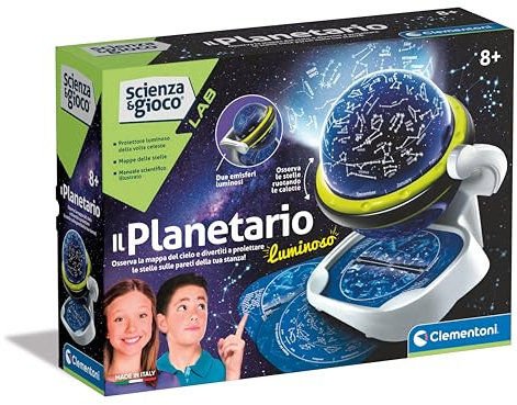 Clementoni - Il Planetario Luminoso - Scienza e Gioco Lab - Proiettore Stelle, Gioco Scientifico per Bambini 8 Anni, Astronomia Bambini, Made In Italy, 19341