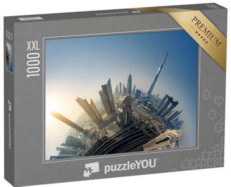 Puzzle 1000 Teile XXL „Dubai Skyline, Little Planet Effekt“ – aus der Puzzle-Kollektion Arabien