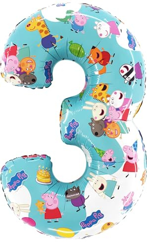 Toyland® Peppa Wutz, Schorsch & Freunde Folienballon, 66 cm | Luftballons für Kinderpartys – Zahlen 1–6 erhältlich