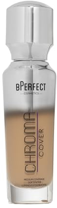 BPerfect Chroma Cover Luminous Foundation - Radiant Filter Finish, Buildable Coverage - Shade 17 - W6 Medium Tan Golden Neutral Tone