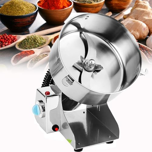 WDDEYYDS Grain Mill Grinder Commercial Stainless Steel Electric Herb Grain Grinder With Blades Spice Dried Vegetables Fruits Grain Grinder For rice flour,800g