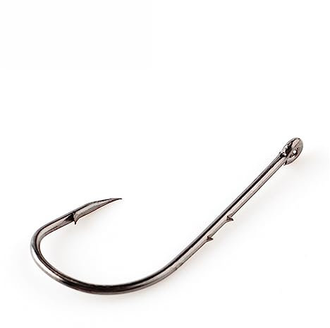Angel-Jig-Haken, Angelhaken, 3#-14# Hochkohlenstoff-Angelhaken, Einzelhaken mit Öse, Karpfen-Wels-Angelgerät, 10 Stück/Packung (Color : Size 5, Size : 1pack)