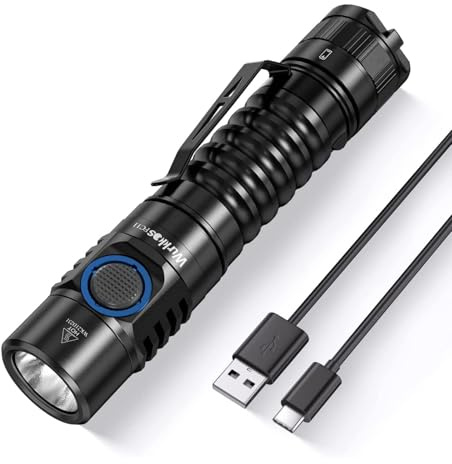 Wurkkos FC11-C LED ficklampa 1200 lumen 5000 K ficklampa | Ljus LED-ficklampa, CRI 90, USB-C laddningsbar, magnet vid lampbotten, 5000 K färgtemperatur