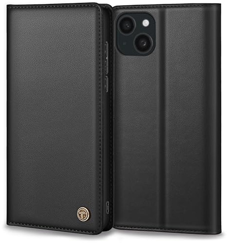 Thorhülle Handyhülle für iPhone 13 Hülle, Premium Lederhülle Schutzhülle Tasche für iPhone 13 Hülle Wallet Kartenfach Standfunktion Flip Case für iPhone 13 Klappbar, Schwarz